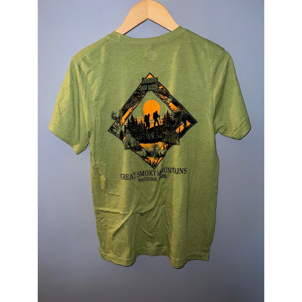 AB Great Smoky Mountains National Park Graphic T-Shirt Mens Medium Green